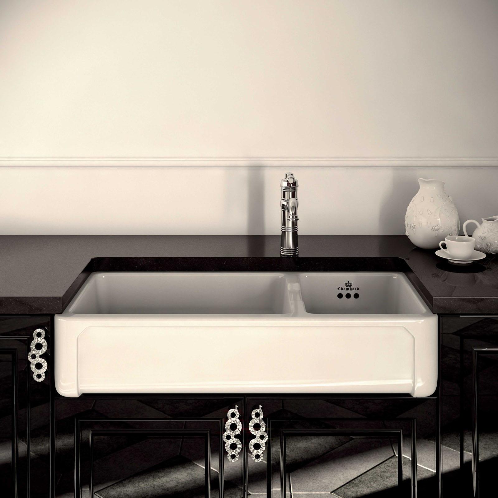 High-quality sink Henri III - one and a half bowl, ceramic - ambience 3