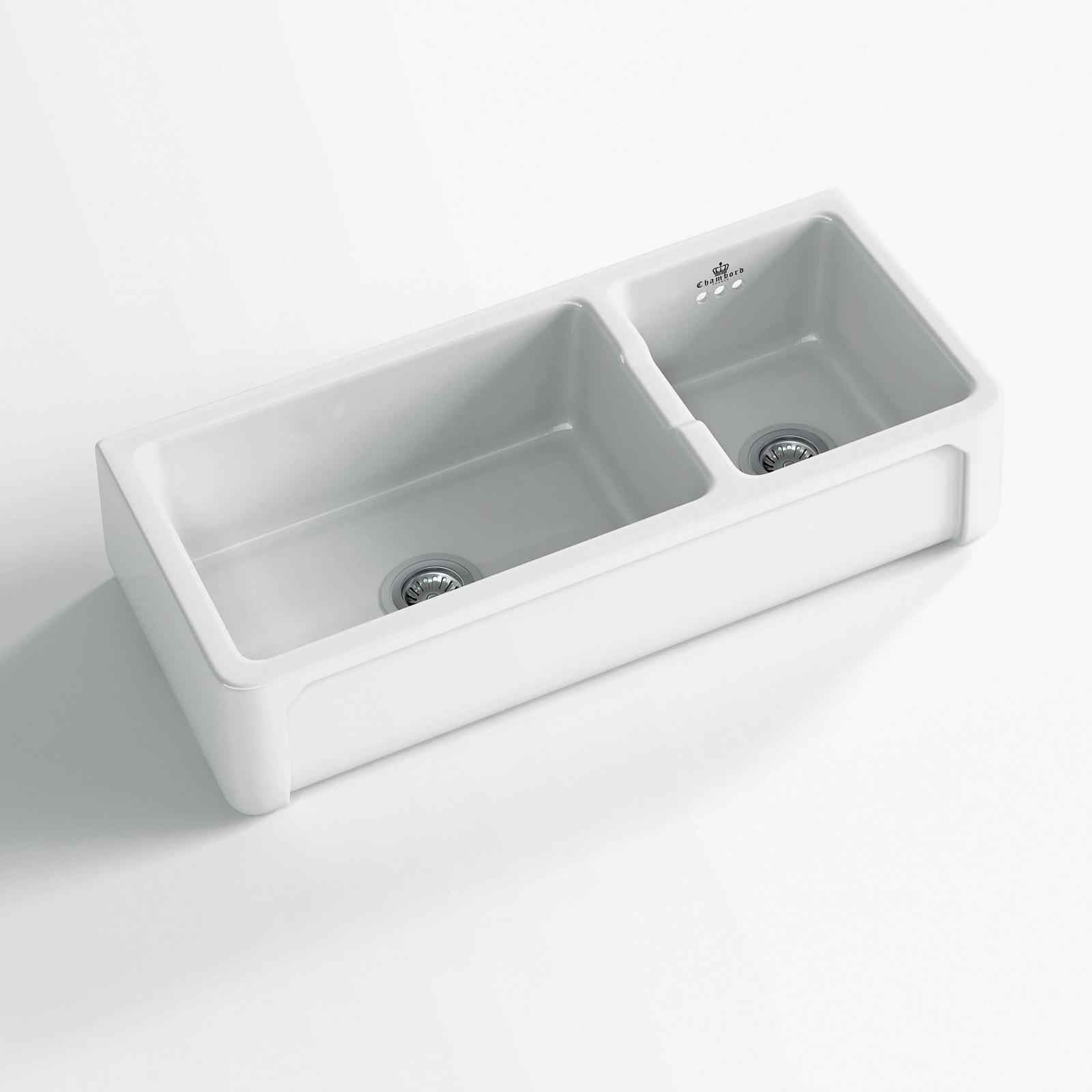 High-quality sink Henri III - one and a half bowl, ceramic
