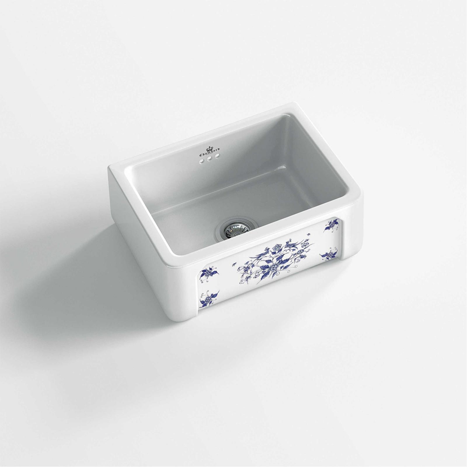 High-quality sink Henri I Moustiers - single bowl, decorated ceramic