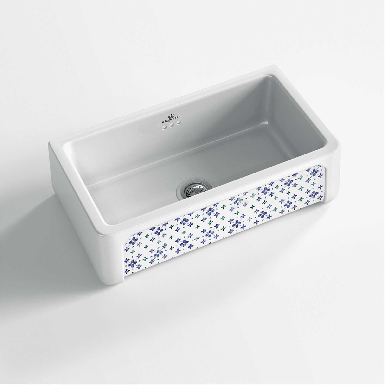 High-quality sink Henri II Bretagne - single bowl, decorated ceramic