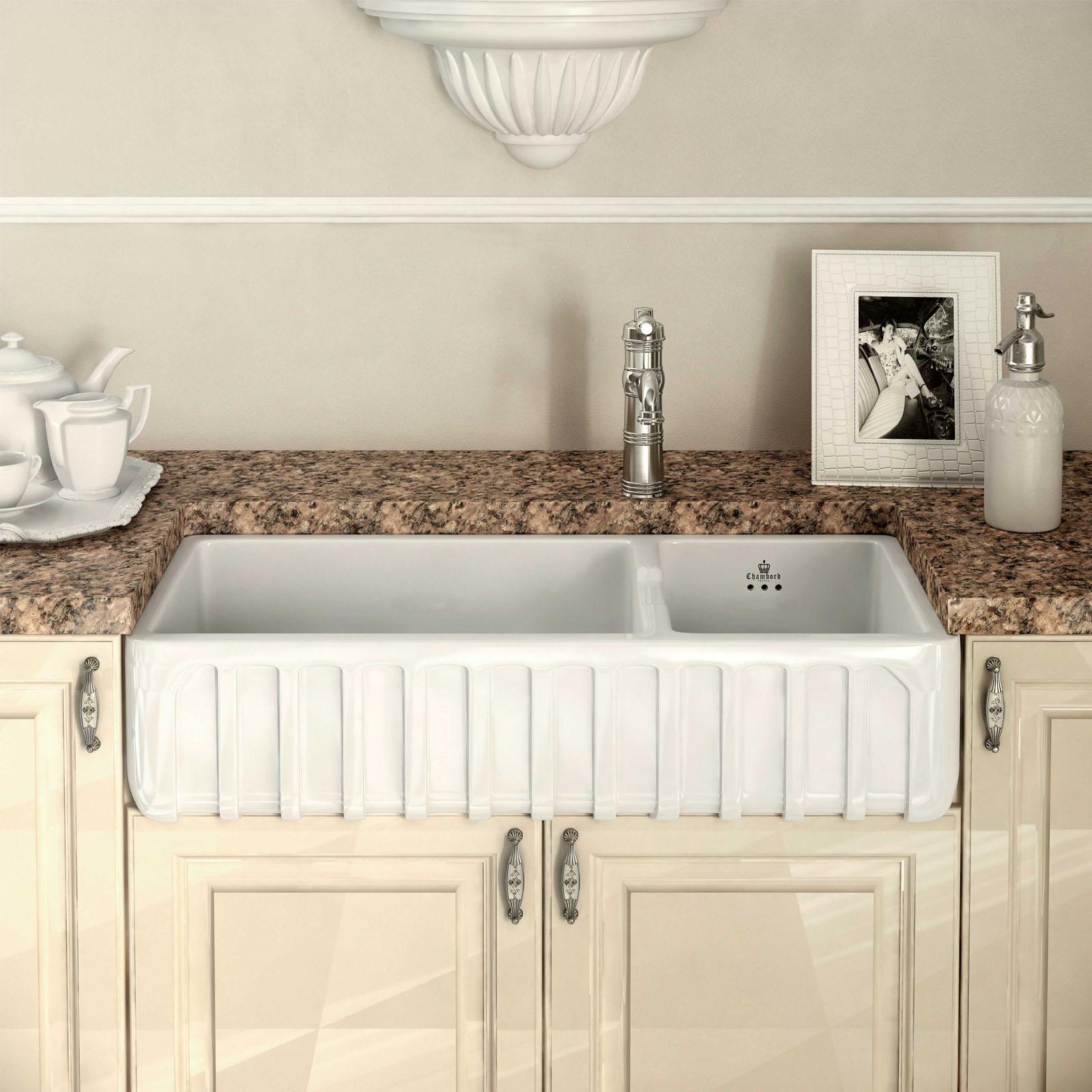 High-quality sink Louis III - one and a half bowl, ceramic - ambience 3