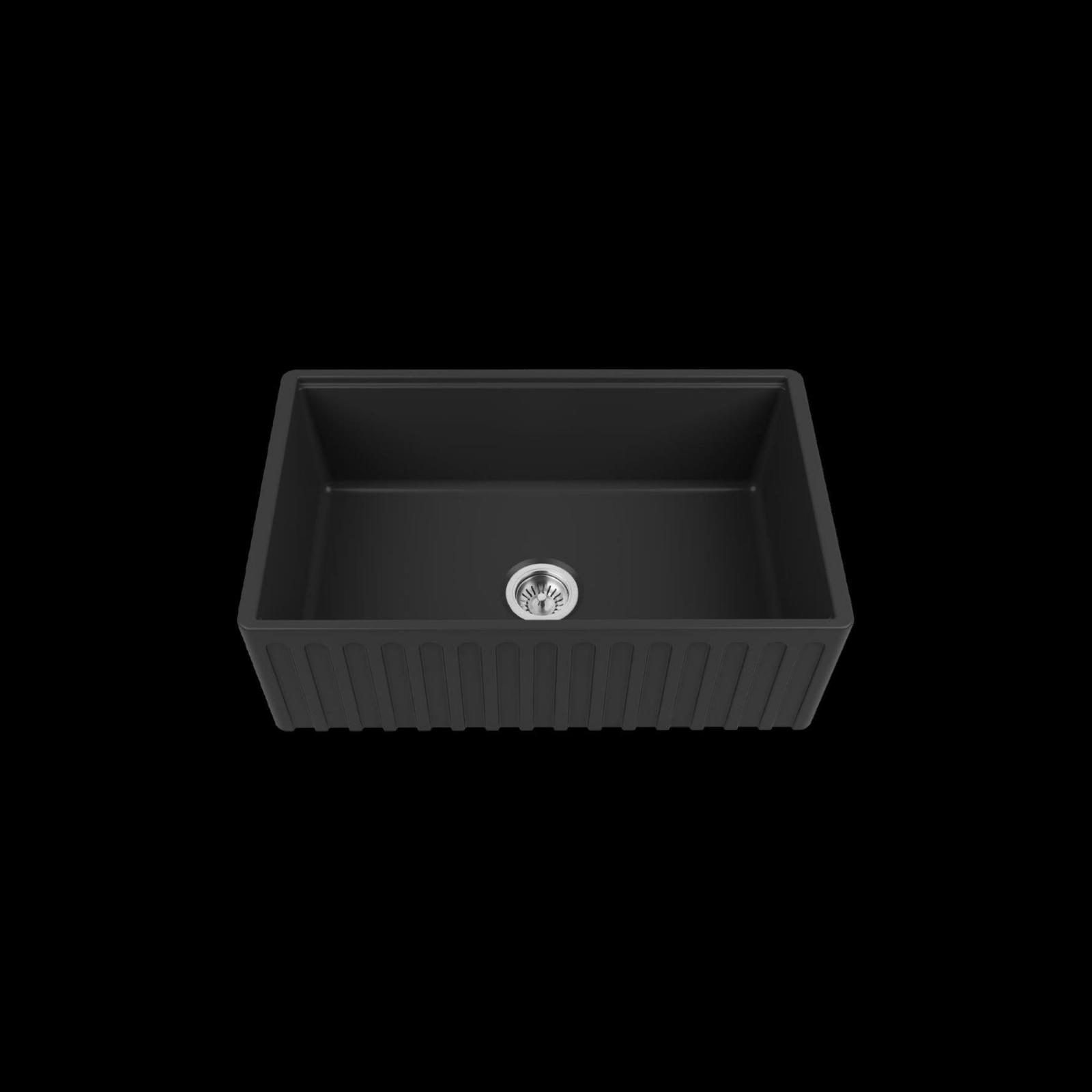 High-quality sink Louis Le Grand I black - single bowl, ceramic