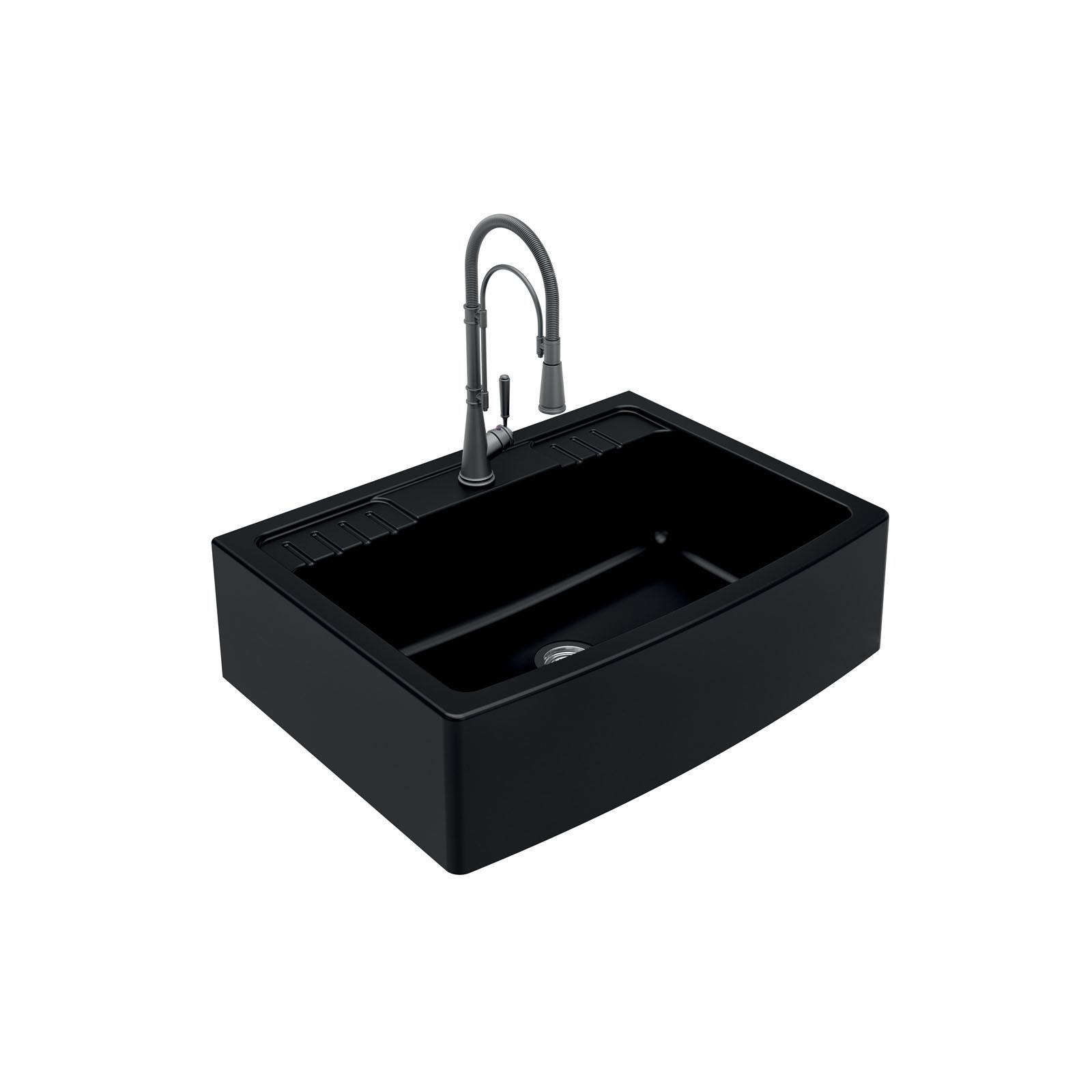 High-quality sink Clotaire IV granit black - one bowl - ambience 2