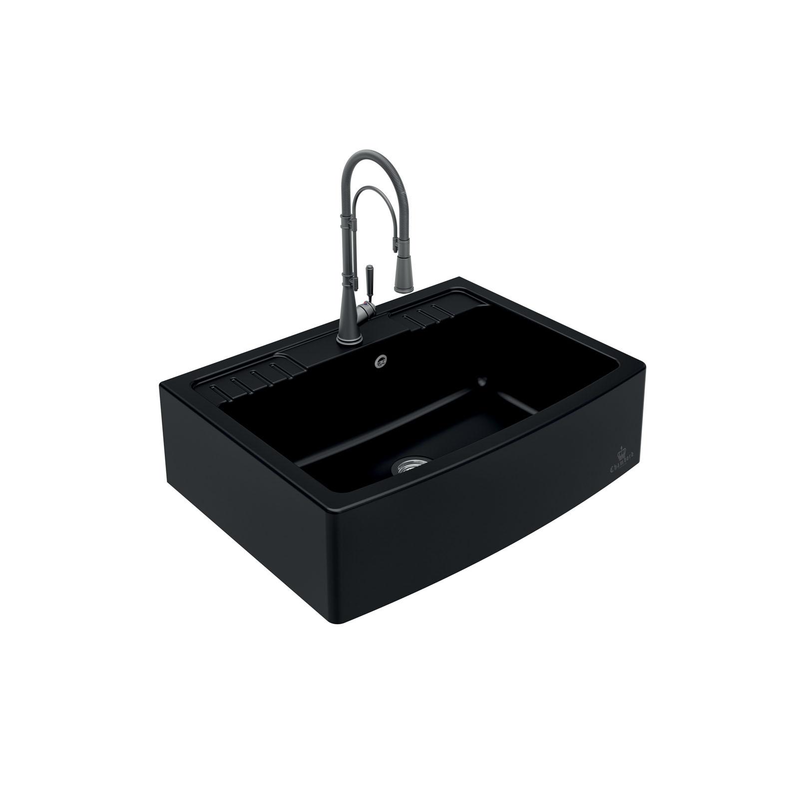 High-quality sink Clotaire IV granit black - one bowl 