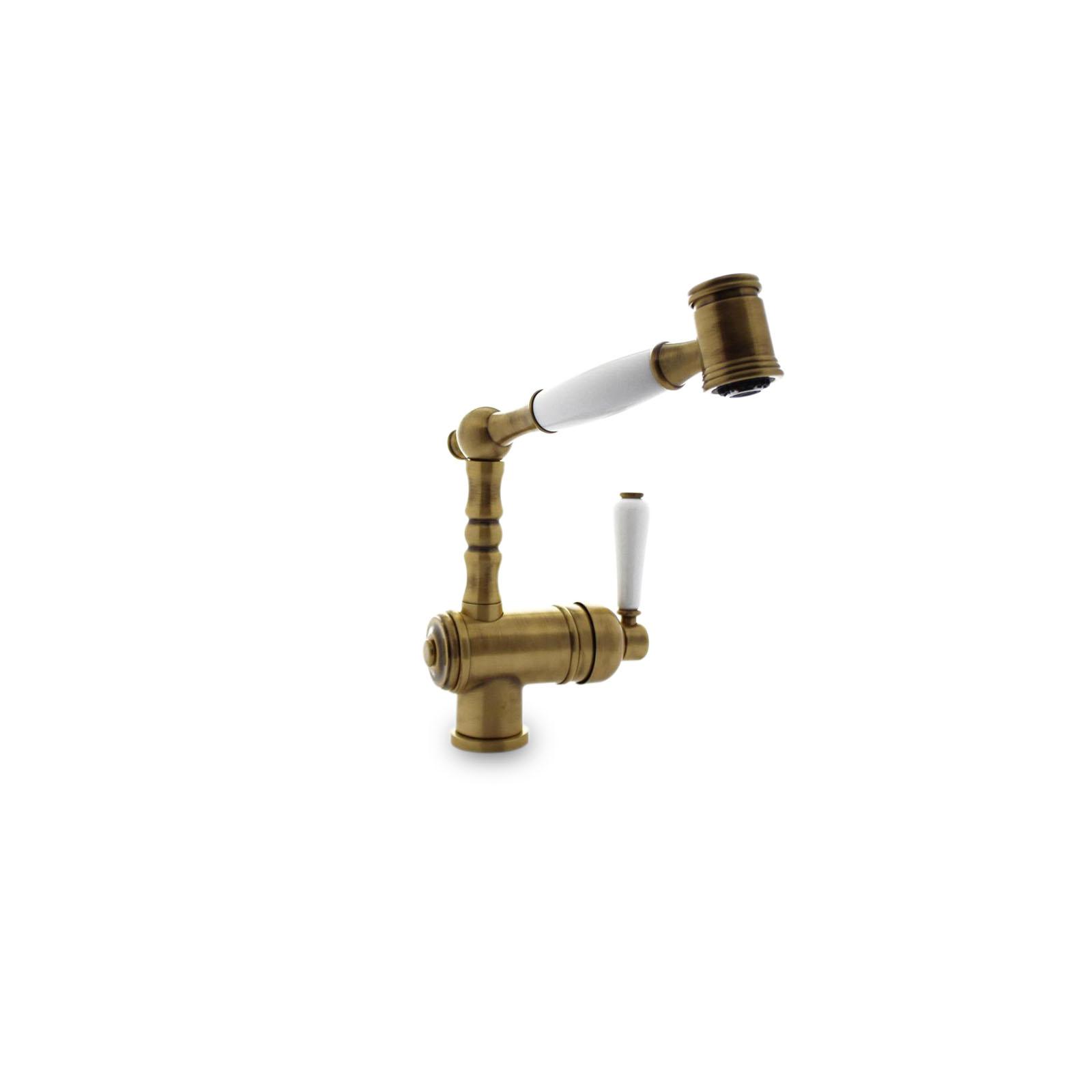 High-quality single lever tap Louise - pull out spray - Bronze - ambience 3