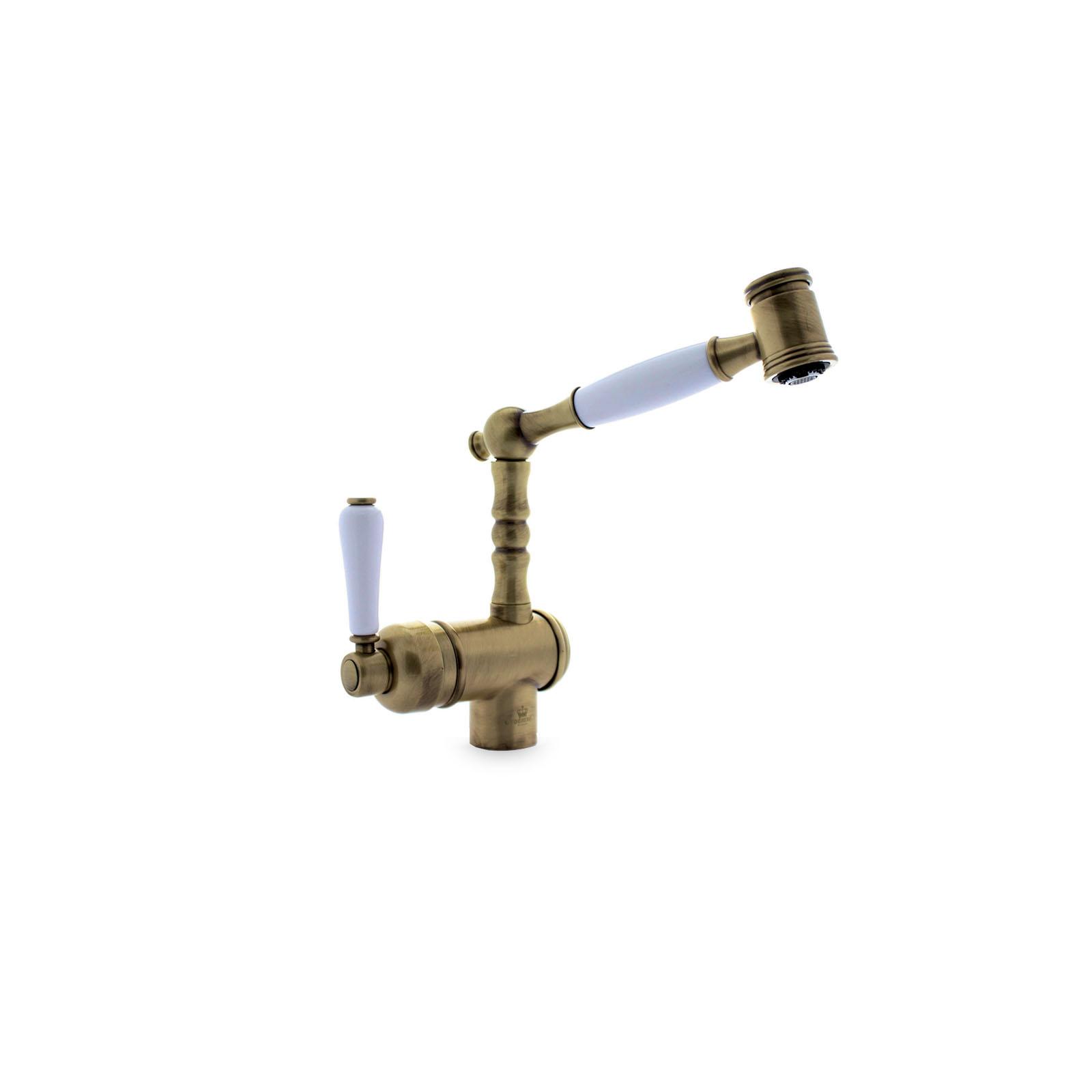 High-quality single lever tap Louise - pull out spray - Bronze - ambience 2
