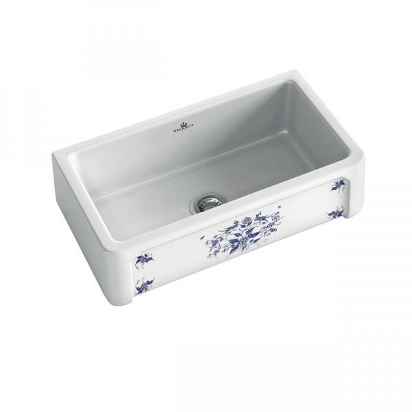 High-quality sink Henri II Moustiers - single bowl, decorated ceramic - ambience 3