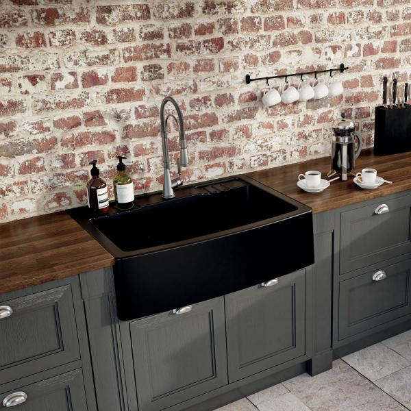 High-quality sink Clotaire IV granit black - one bowl - ambience