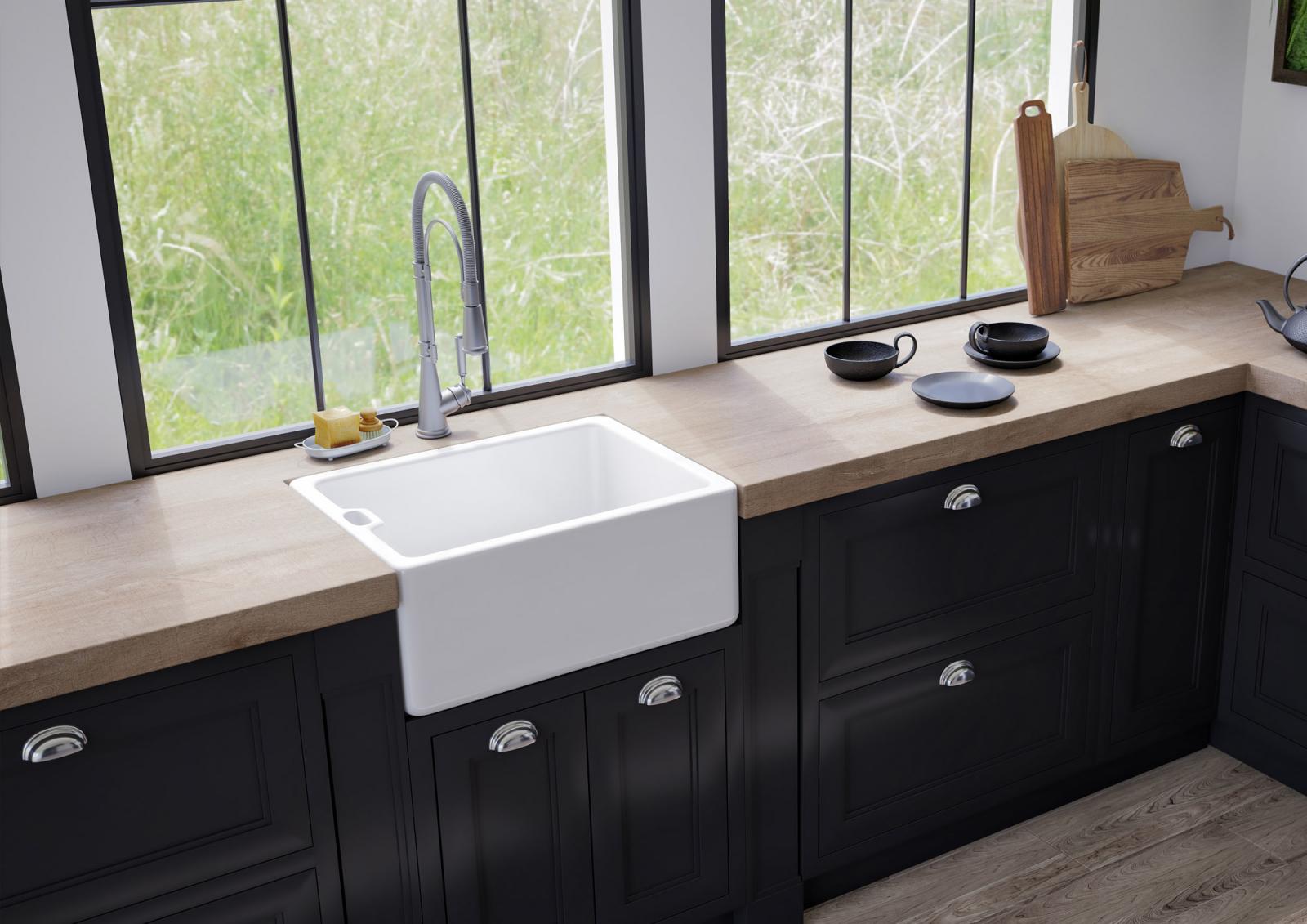 High-quality sink Clovis - single bowl, ceramic - ambience 1