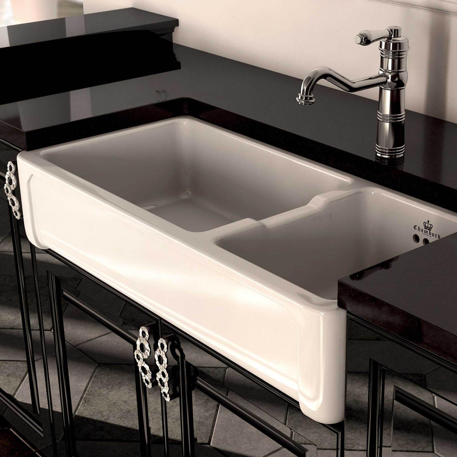 High-quality sink Henri III - one and a half bowl, ceramic - ambience 3