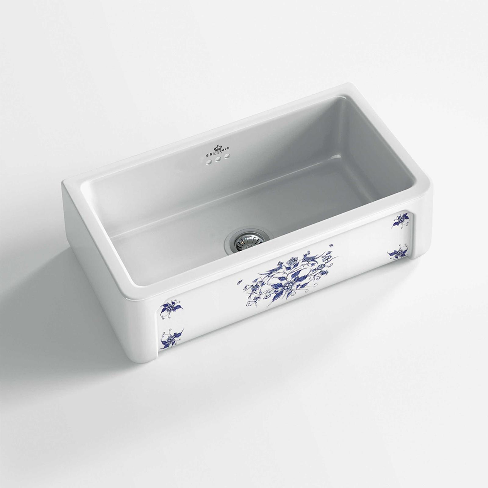 High-quality sink Henri II Moustiers - single bowl, decorated ceramic