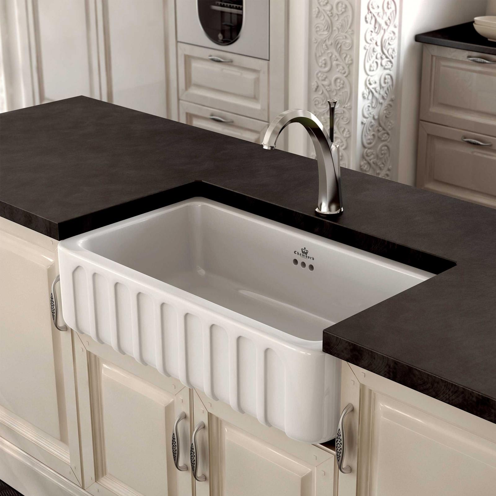 High-quality sink Louis II - single bowl, ceramic - ambience 