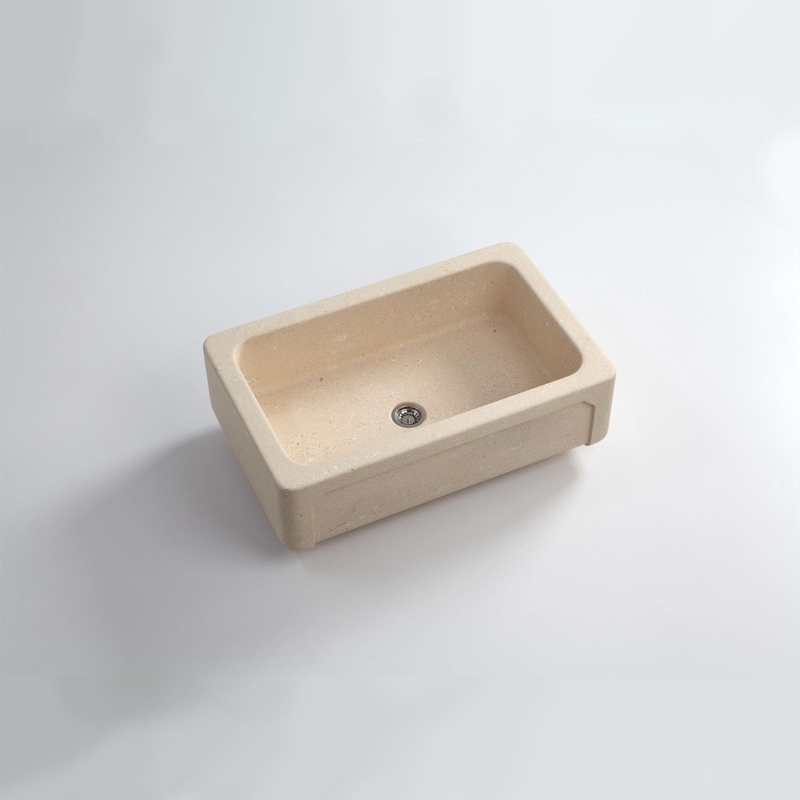 High-quality sink Childéric II - single bowl, vicenza stone
