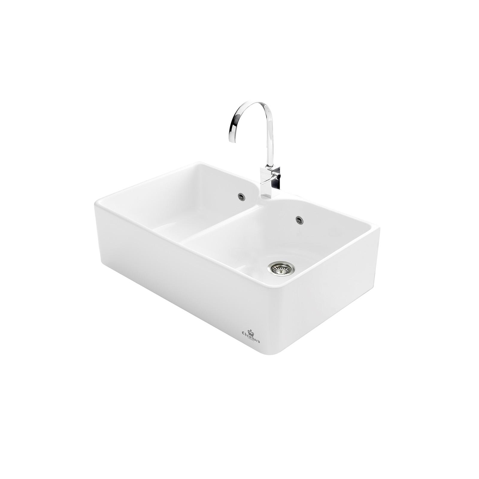 High-quality sink Clotaire II - two bowls, ceramic - ambience 