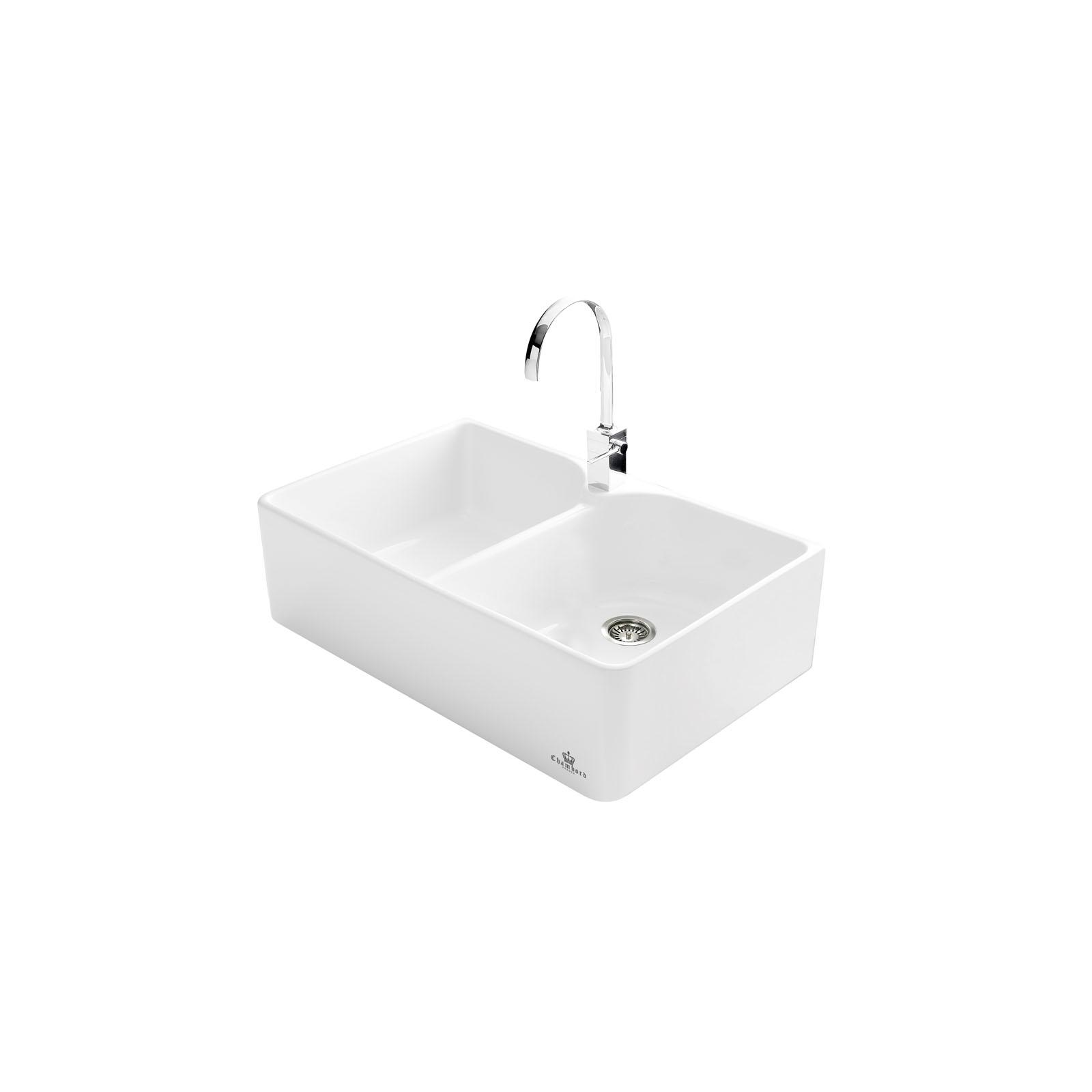 High-quality sink Clotaire II - two bowls, ceramic - ambience 2