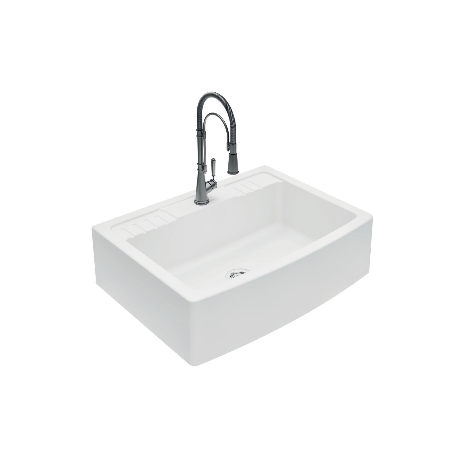 High-quality sink Clotaire IV granit white - one bowl - ambience 2