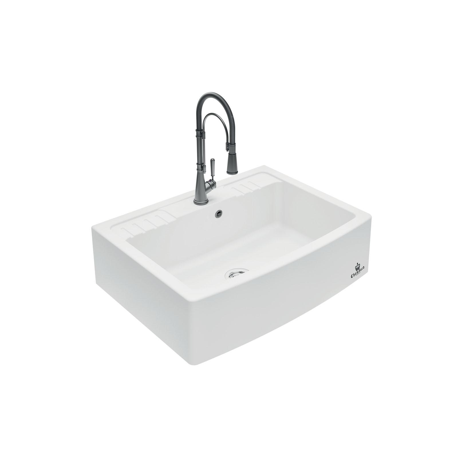 High-quality sink Clotaire IV granit white - one bowl