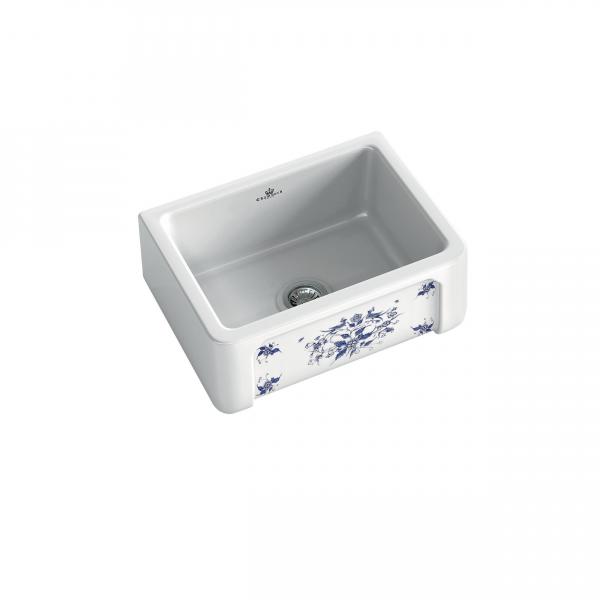 High-quality sink Henri I Moustiers - single bowl, decorated ceramic - ambience 1