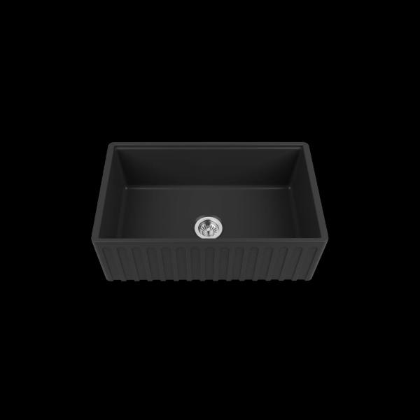 High-quality sink Louis Le Grand I black - single bowl, ceramic