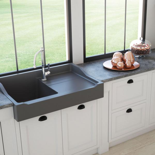 High-quality sink François 1er granit titanium gray - one bowl ambiente