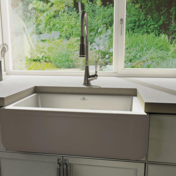 High-quality sink Henri II Le Grand Taupe - single bowl, ceramic 